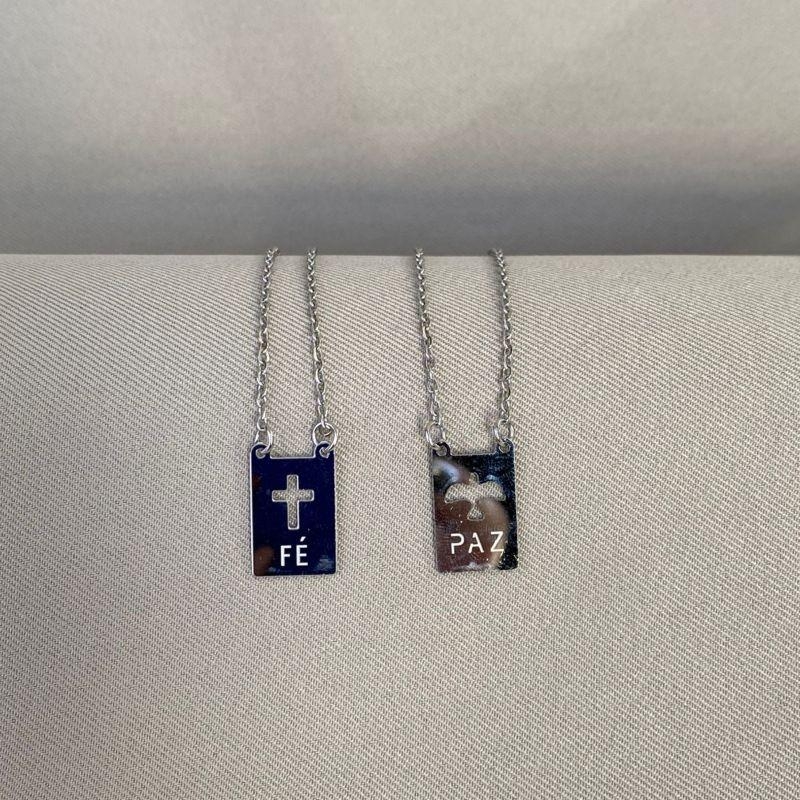 Escapulario Fé e Paz Steel