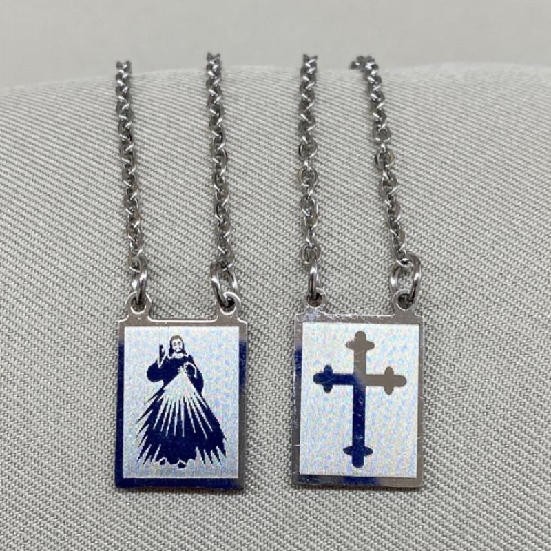 ESCAPULARIO JESUS/CRUZ STEEL