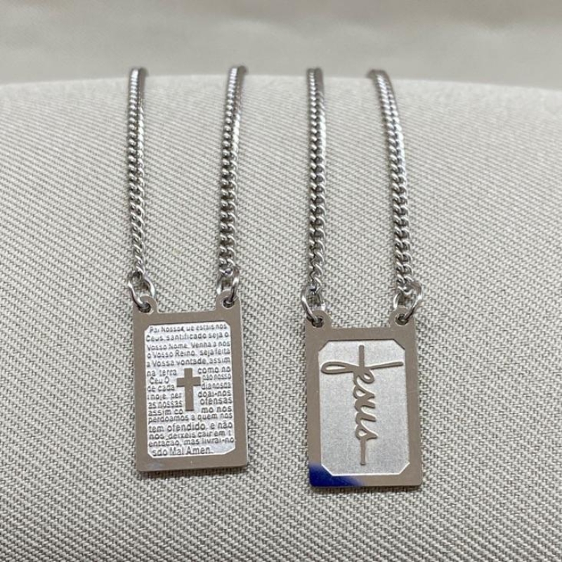 ESCAPULARIO JESUS/PAI NOSSO STEEL