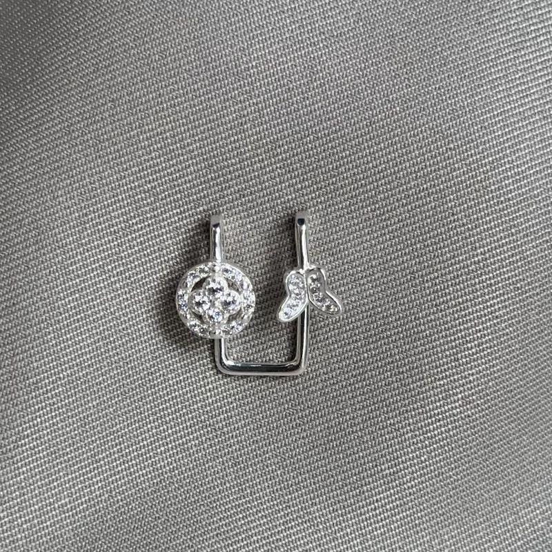 PIERCING FAKE BORBOLETA FLOR CRAVEJADO