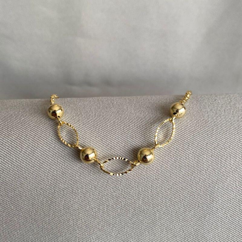 PULSEIRA BOLINHA COM ELOS DIAMANTADOS