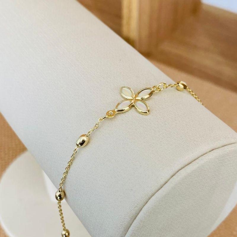 PULSEIRA BOLINHA COM FLOR