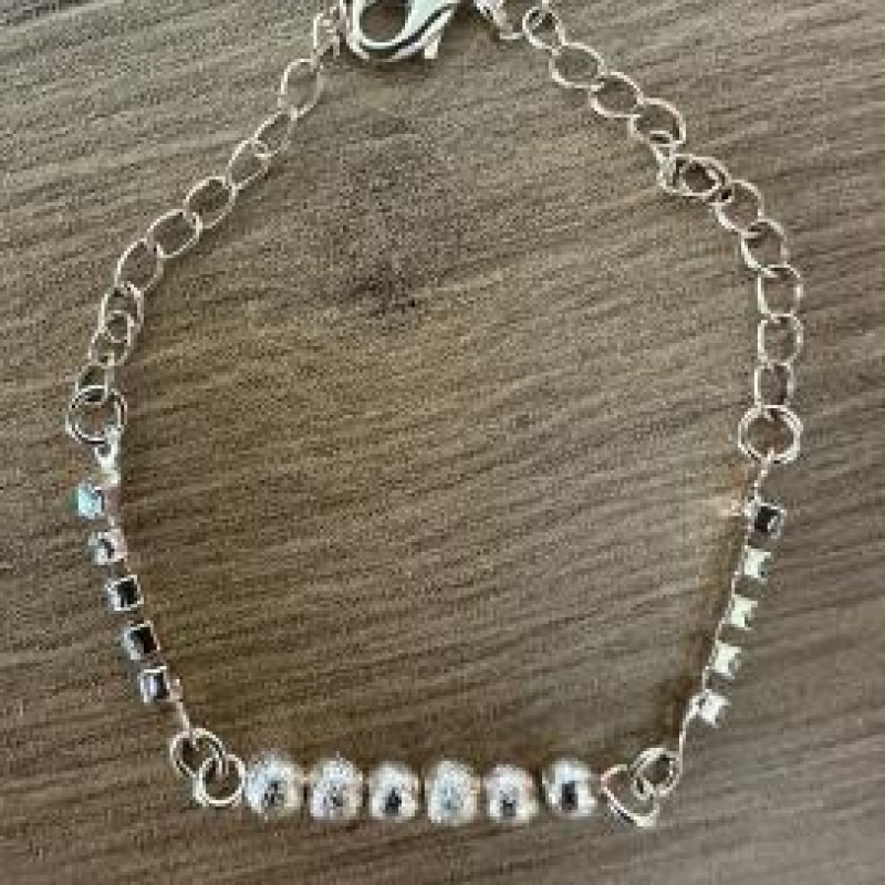 PULSEIRA BOLINHAS E ZIRCONIAS 18 CM 