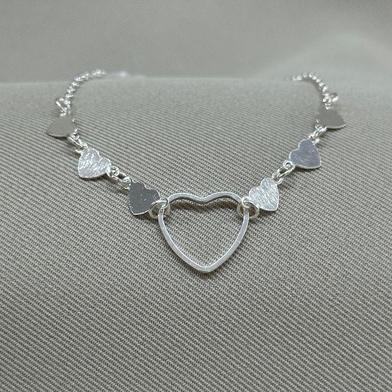 PULSEIRA CORAÇÃO CHEIO E VAZADO