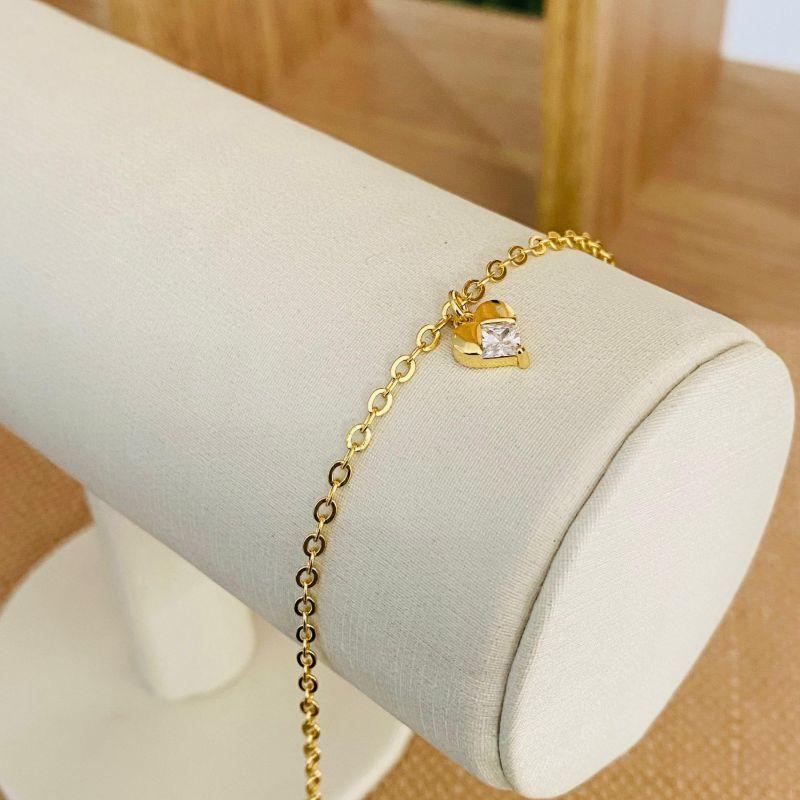 PULSEIRA CORAÇÃO ELO CADEADINHO