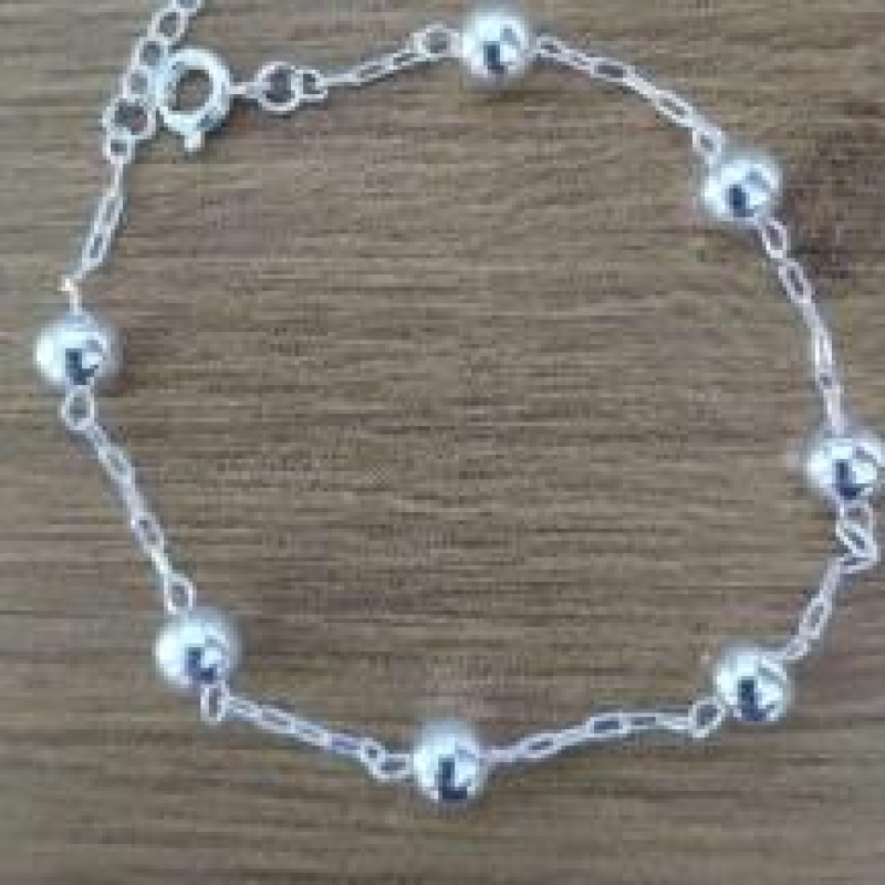 PULSEIRA DE 7 BOLAS LISA 6MM 