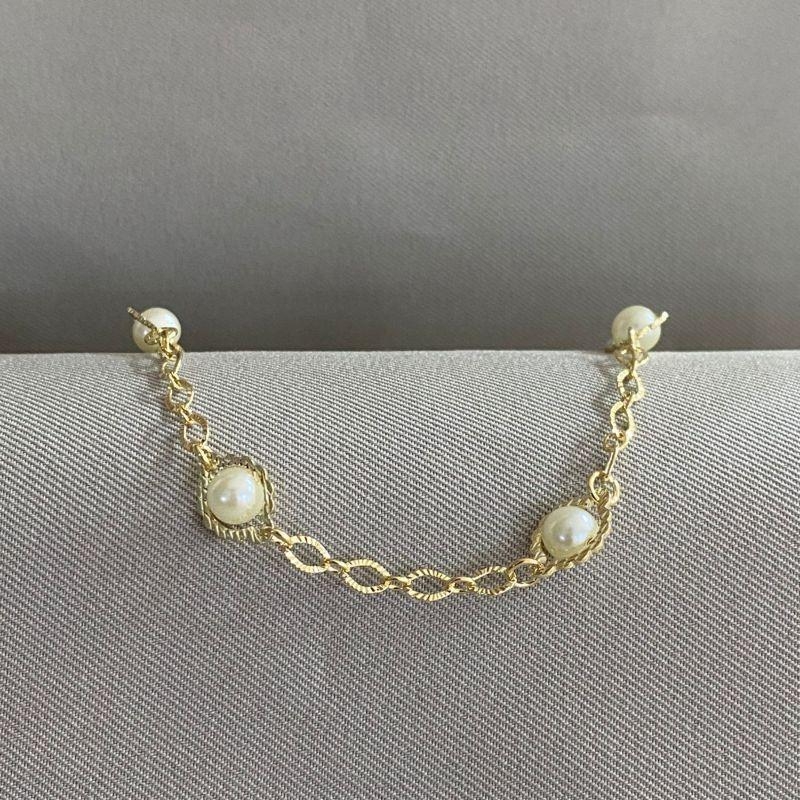 PULSEIRA DIAMANTADA COM PEROLA