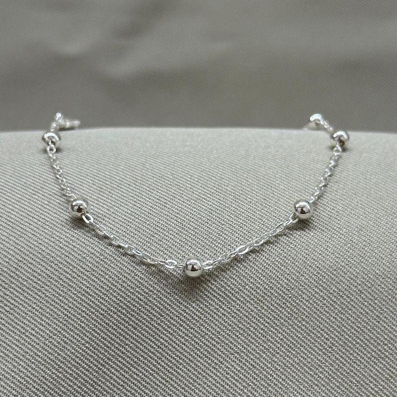 PULSEIRA ELO CADEADO COM BOLINHAS