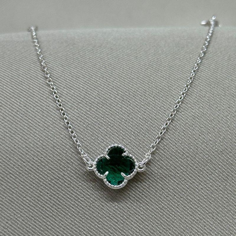 PULSEIRA ELO CADEADO FLOR ESMERALDA