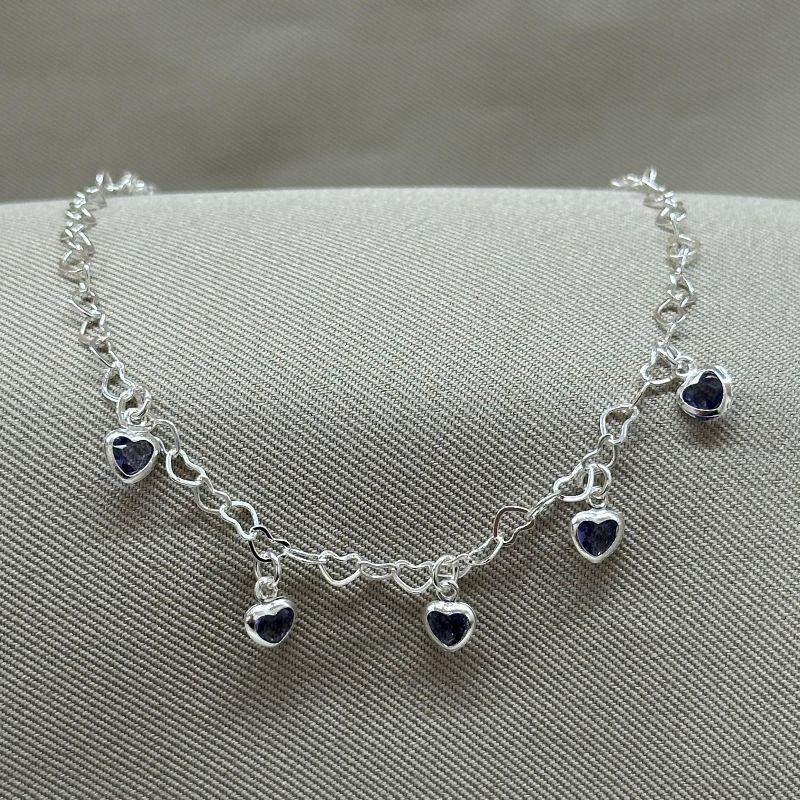 PULSEIRA ELO CORAÇÃO E CORAÇÕES TIFANI TANZANITE