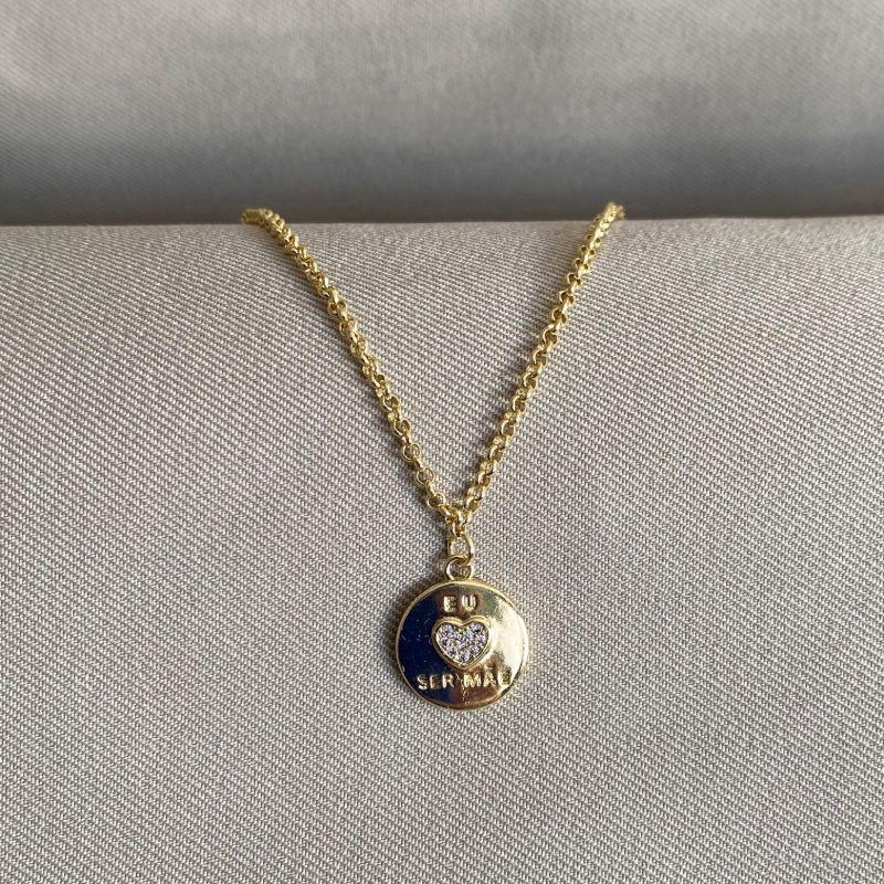 PULSEIRA ELO PORTUGUES COM PINGENTE CRAVEJADO CORAÇÃO