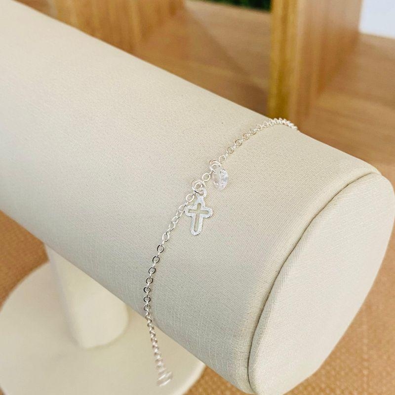 PULSEIRA INFANTIL CRUZ E ZIRCONIA