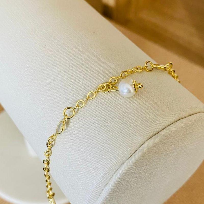 PULSEIRA INFANTIL PEROLA E ZIRCONIA