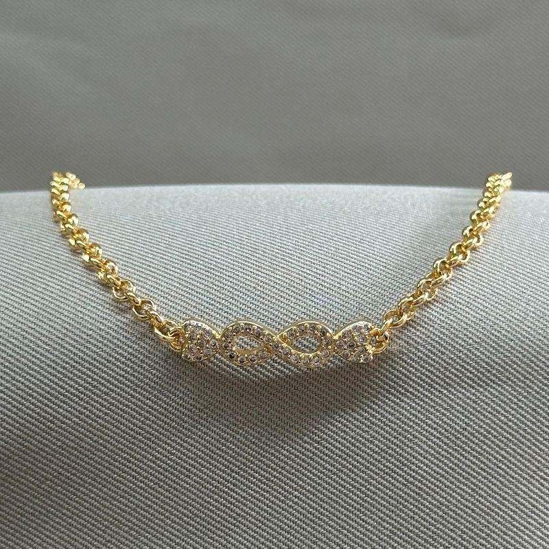 PULSEIRA INFINITO CRAVEJADO ELO PORTUGUÊS