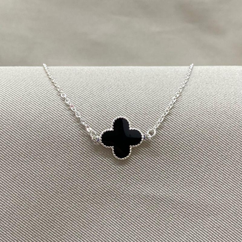 PULSEIRA TREVO PRETO E ELO CADEADO