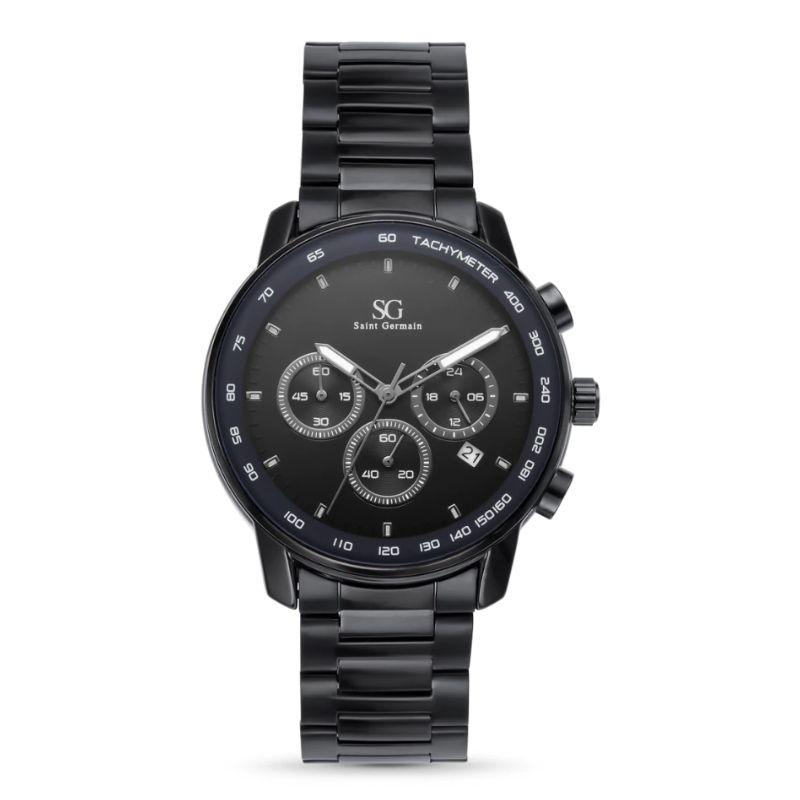 Relógio Masculino Redondo Chrono Tech Preto e Pinos