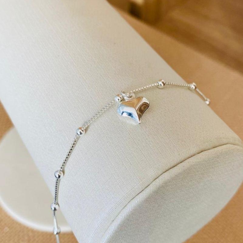 TORNOZELEIRA BOLINHAS COM CORAÇÃO