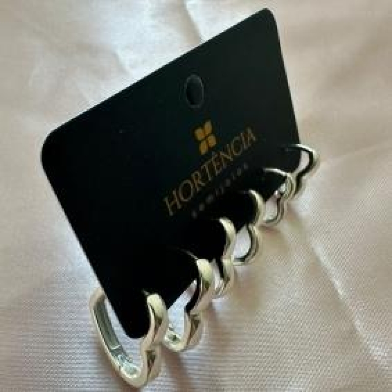 TRIO BRINCO CORAÇÃO QUADRADO