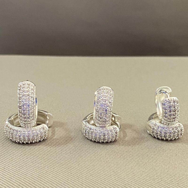 TRIO DE BRINCOS ARGOLINHA CRAVEJADA