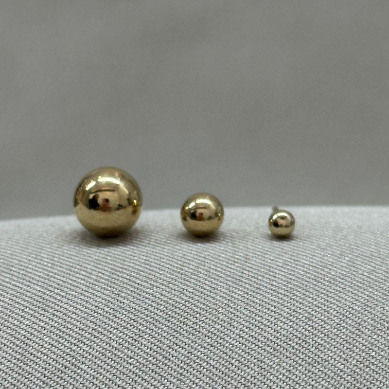 TRIO DE BRINCOS BOLA LISA 8/5/2,5MM