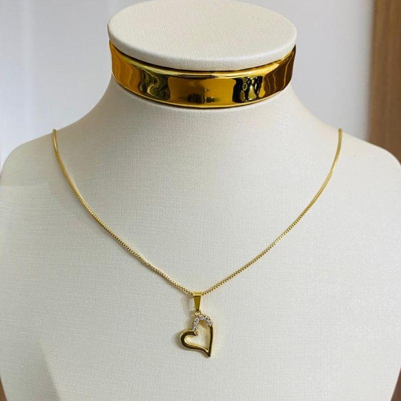 COLAR CORAÇÃO CRAVEJADO