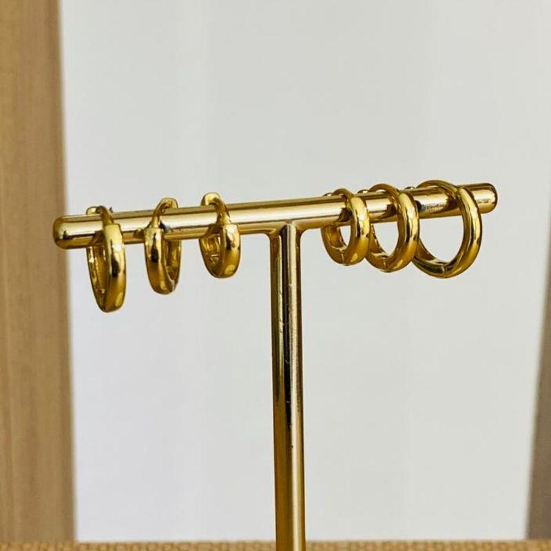 TRIO DE BRINCOS ARGOLINHA LISA