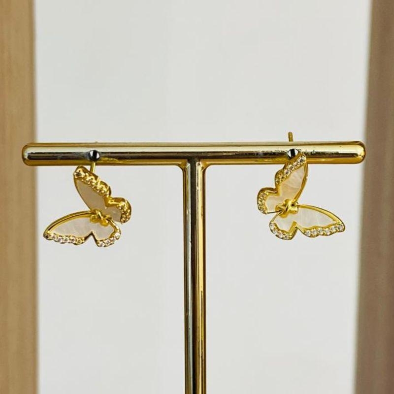 BRINCO BORBOLETA COM ZIRCONIAS