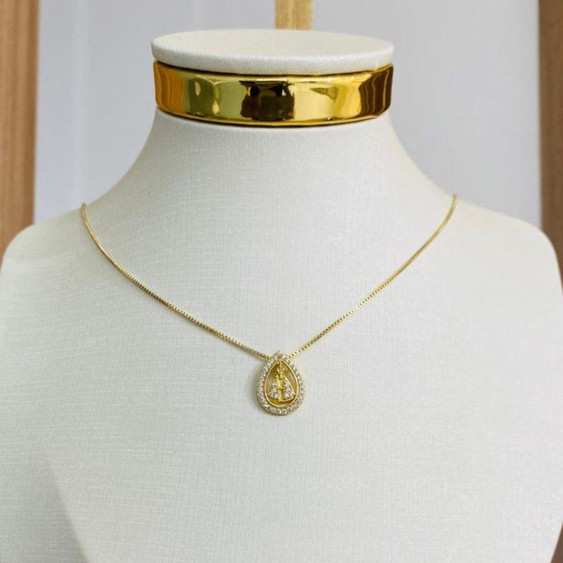 COLAR GOTA NOSSA SENHORA CRAVEJADA