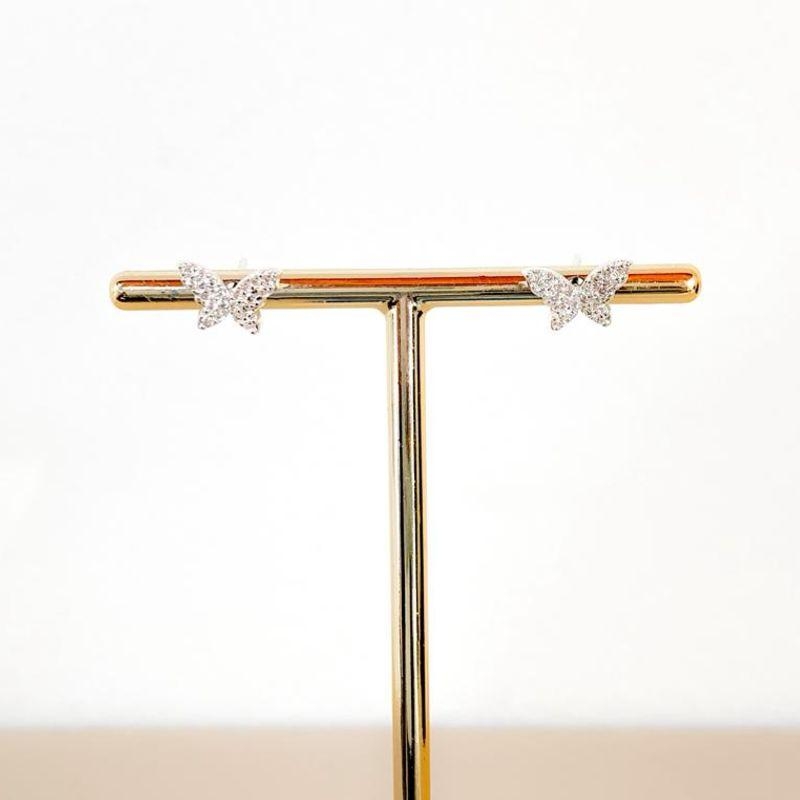 BRINCO BORBOLETA CRAVEJADA