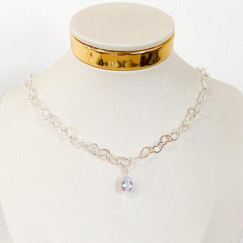 CHOCKER ELOS CORAÇÕES COM GOTA ZIRCONIA