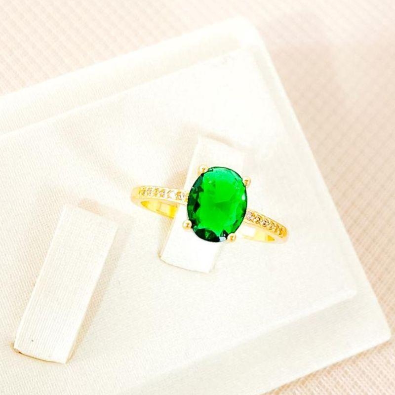 ANEL ZIRCONIA VERDE ESMERALDA