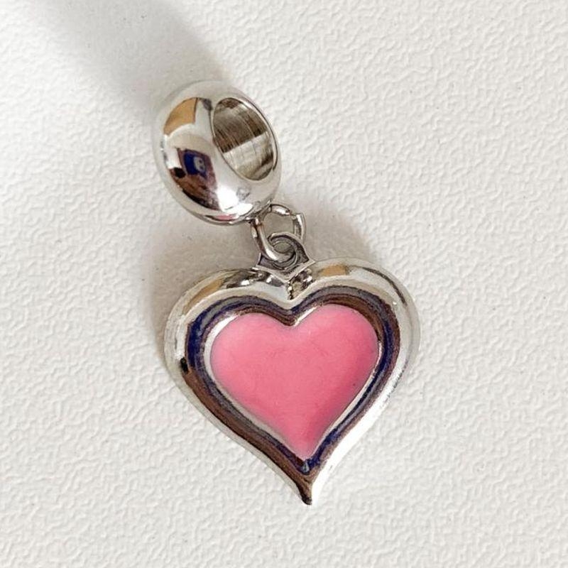 BERLOQUE CORAÇÃO ROSA PENDURICALHO