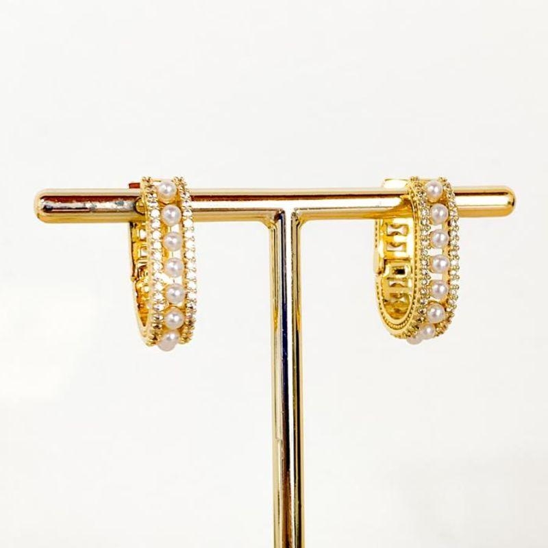 BRINCO ARGOLA COM PEROLAS