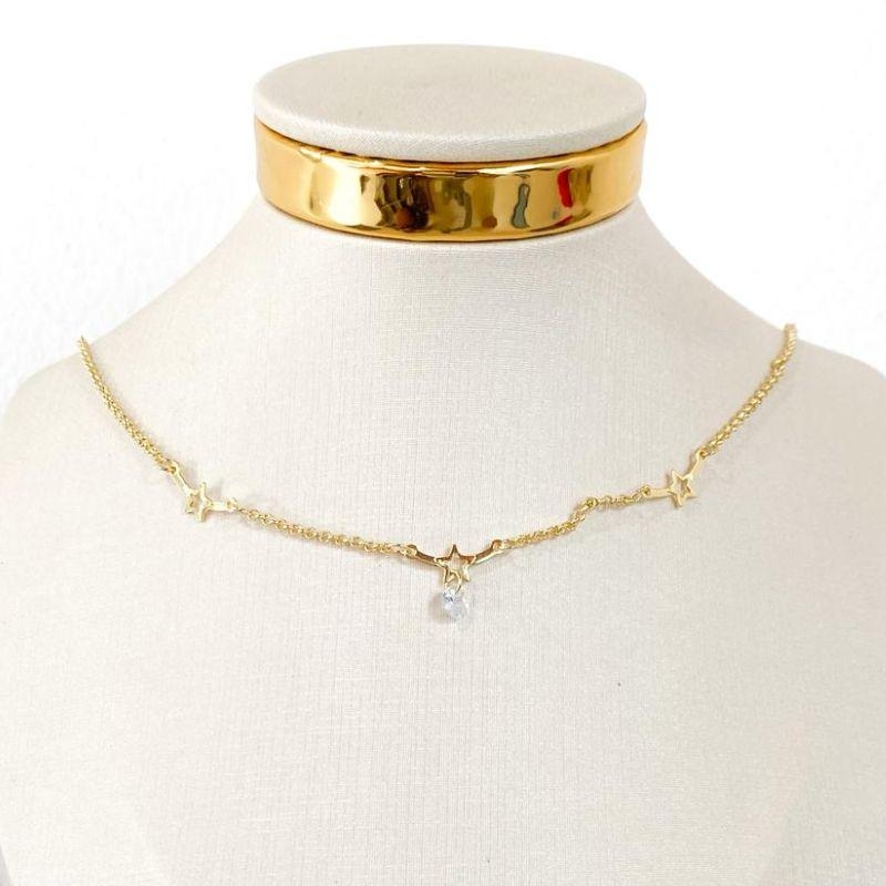 COLAR ESTRELINHAS COM ZIRCONIA