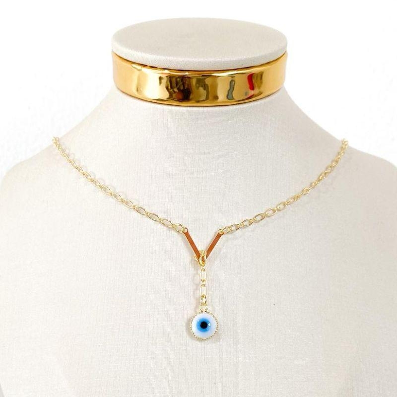 COLAR GRAVATINHA OLHO GREGO