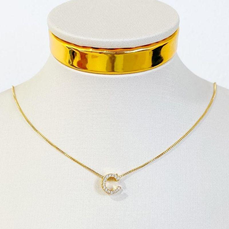 COLAR INICIAL C CRAVEJADA