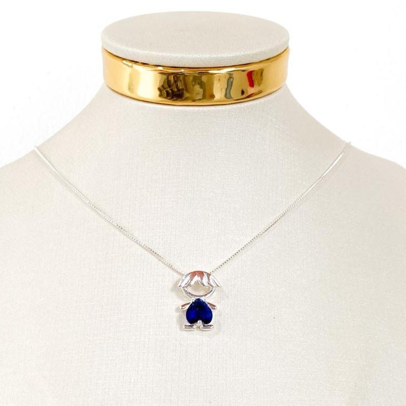 COLAR MENINO COM ZIRCONIA AZUL