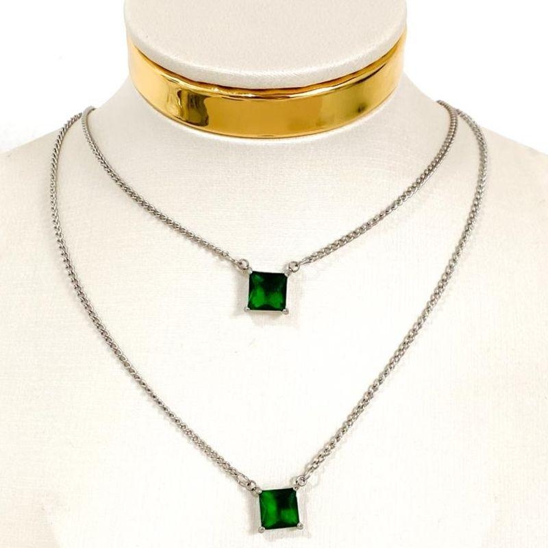 ESCAPULARIO ZIRCONIA VERDE