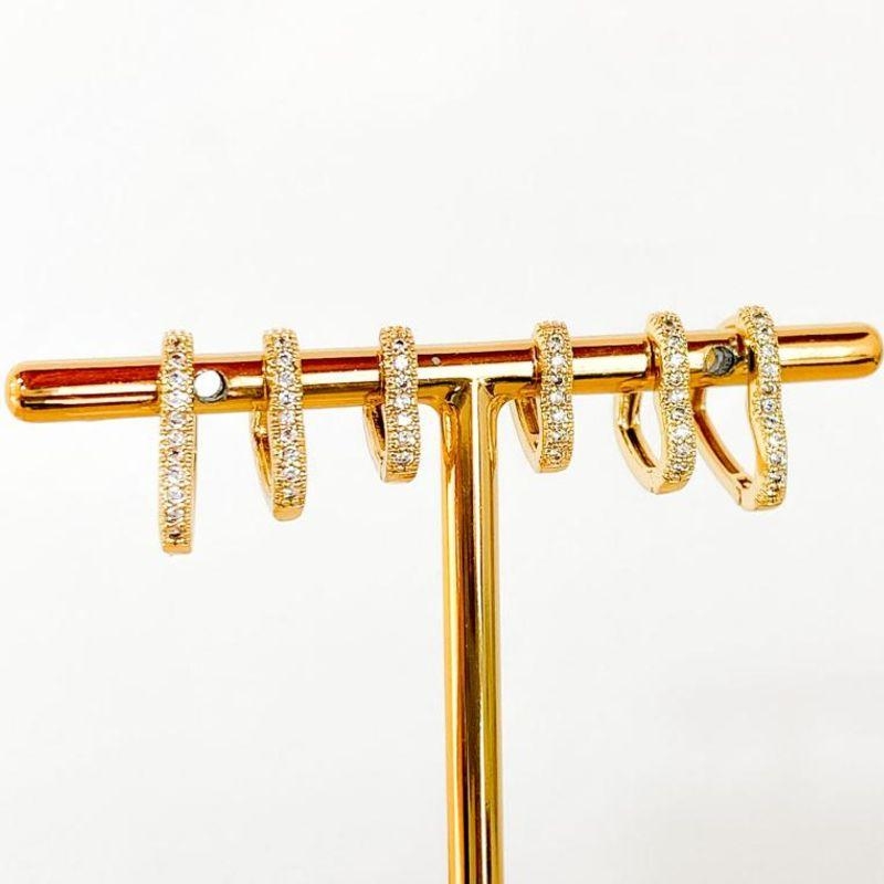 TRIO ARGOLINHA CORAÇÃO CRAVEJADO