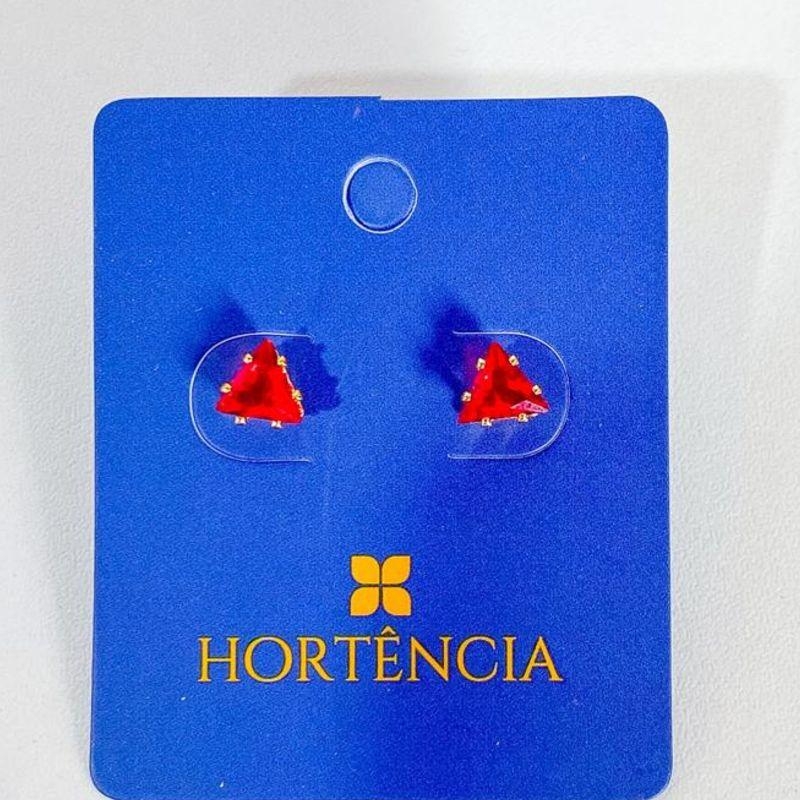 BRINCO ZIRCONIA TRIANGULO VERMELHO