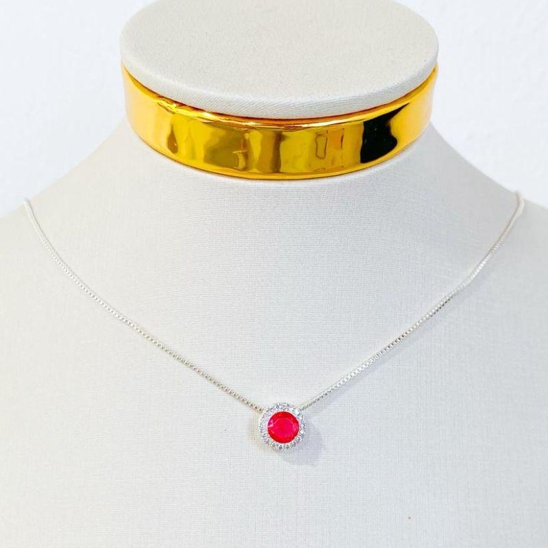 COLAR CRAVEJADO VERMELHO