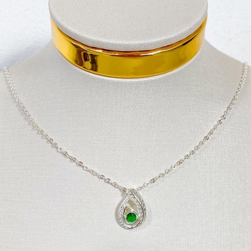 COLAR GOTA ZIRCONIA VERDE