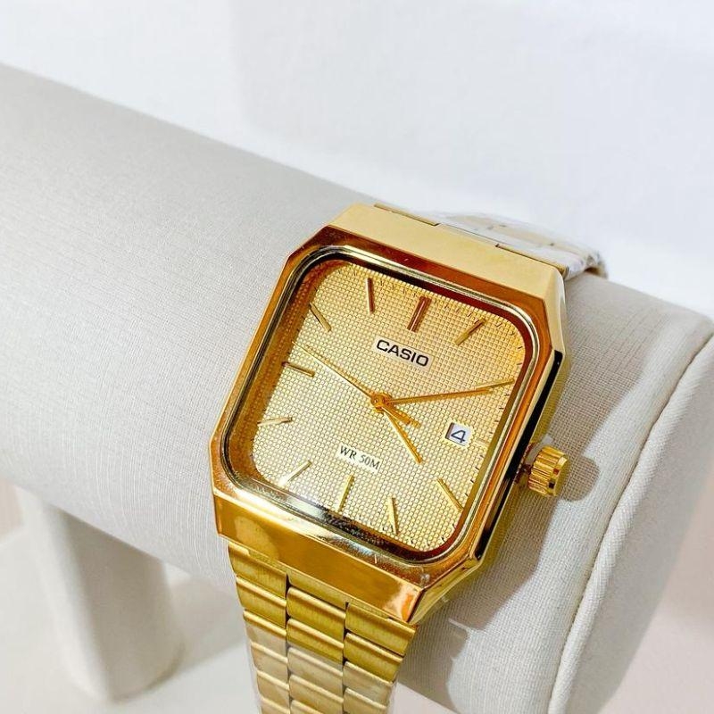 RELOGIO CASIO QUADRADO INTEIRO DOURADO