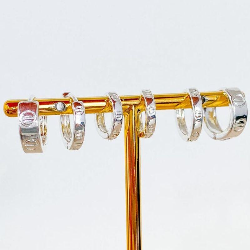 TRIO DE BRINCOS ARGOLINHA CARTIER