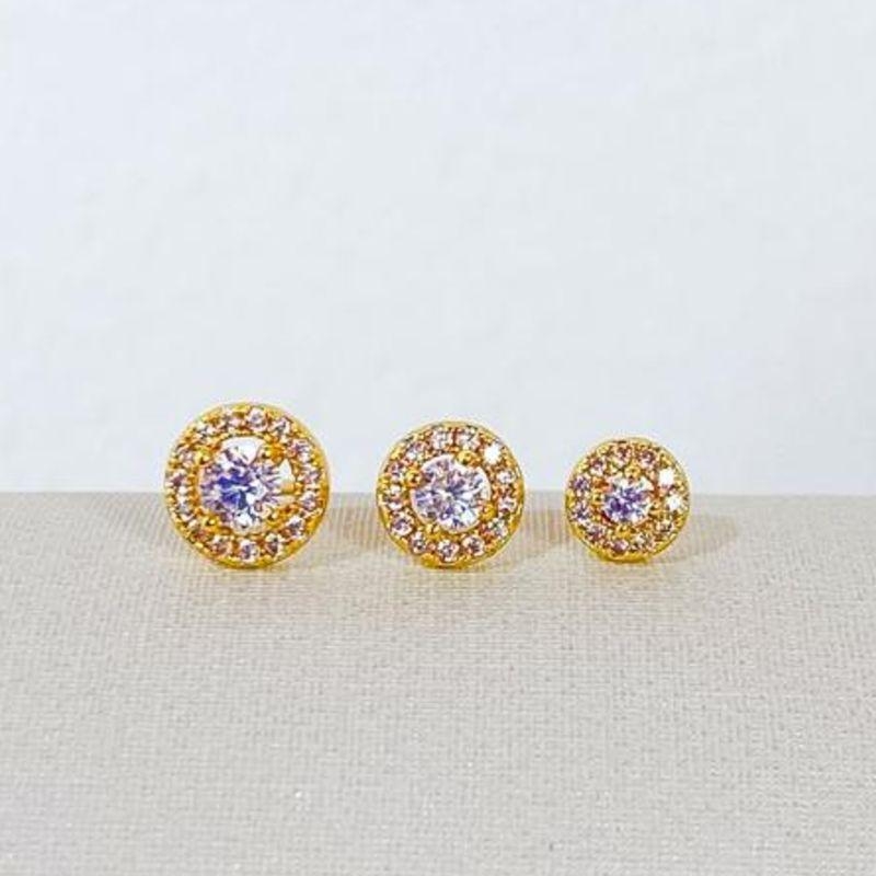 TRIO DE BRINCOS CRAVEJADO CRISTAL