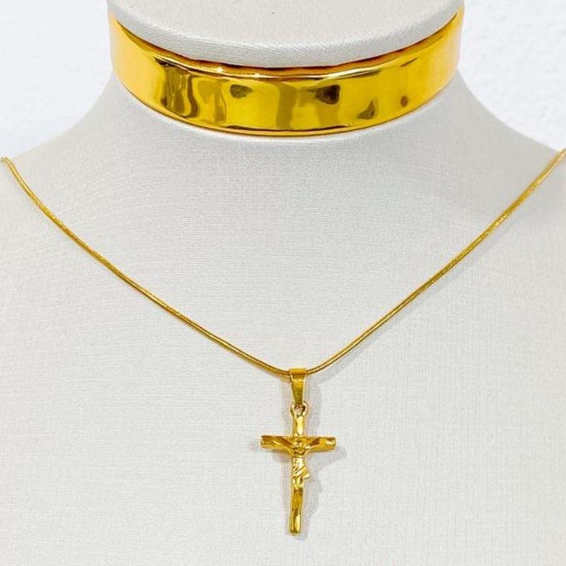 CORRENTE MASCULINA COM CRUZ STEEL