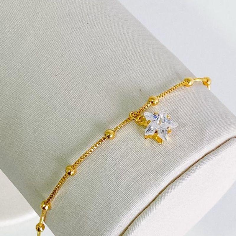 TORNOZELEIRA BOLINHAS COM ESTRELA