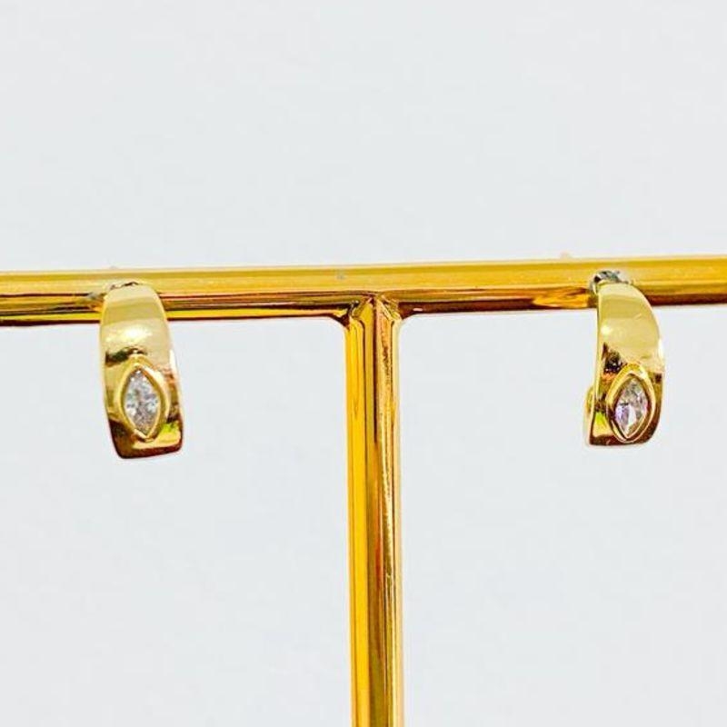 BRINCO MEIA ARGOLA COM ZIRCONIA