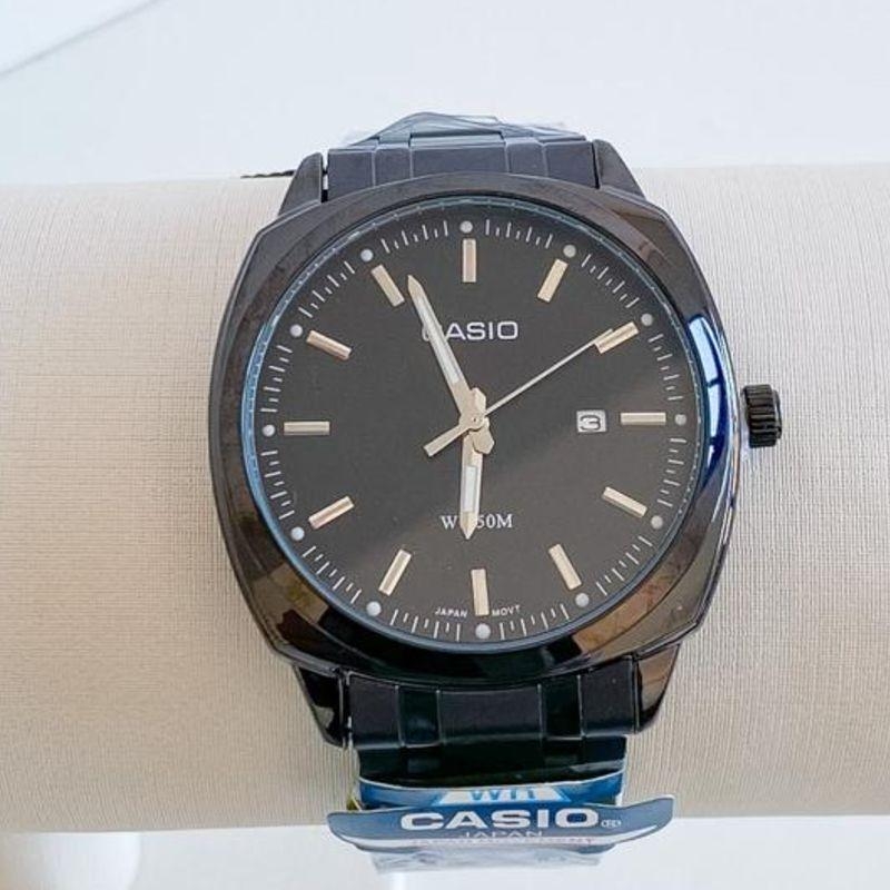 RELOGIO CASIO REDONDO PRETO COM PONTEIRO PRATA