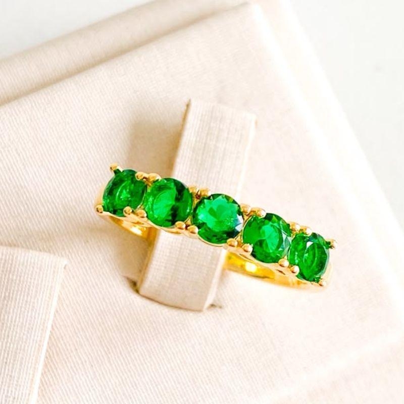 ANEL ZIRCONIAS VERDE ESMERALDA